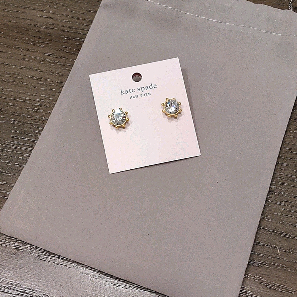 NEW Kate Spade Flying Colors Bezel Stud Earrings - Picture 4 of 7